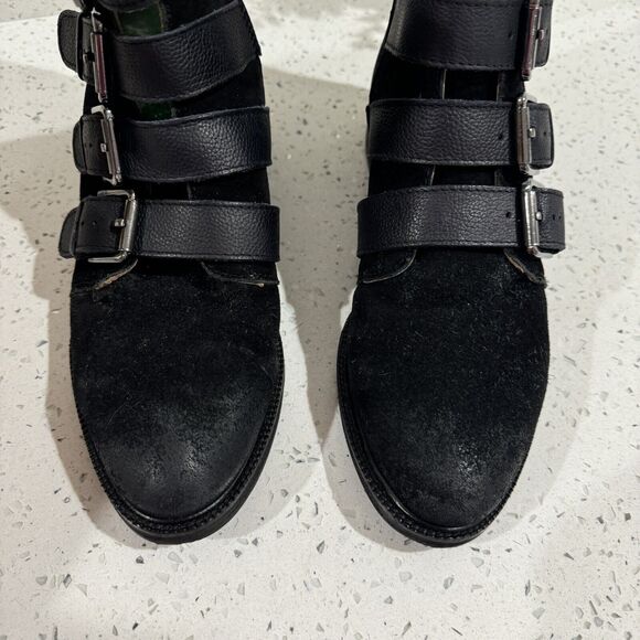 Band Of The Free Leather Moto Style Triple Strap Boots Size 10 - Picture 3 of 6